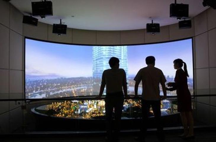 房地產(chǎn)弧幕數(shù)字沙盤